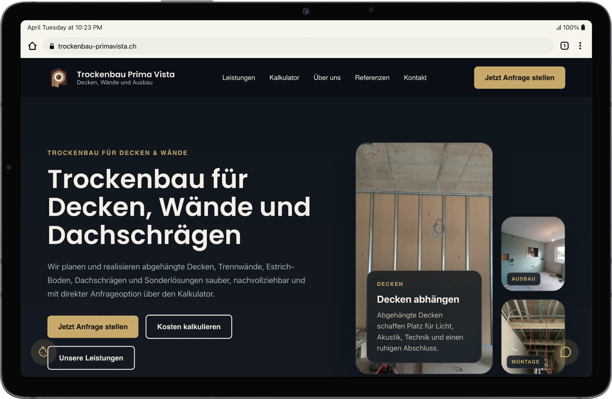 Trockenbau Primavista website preview