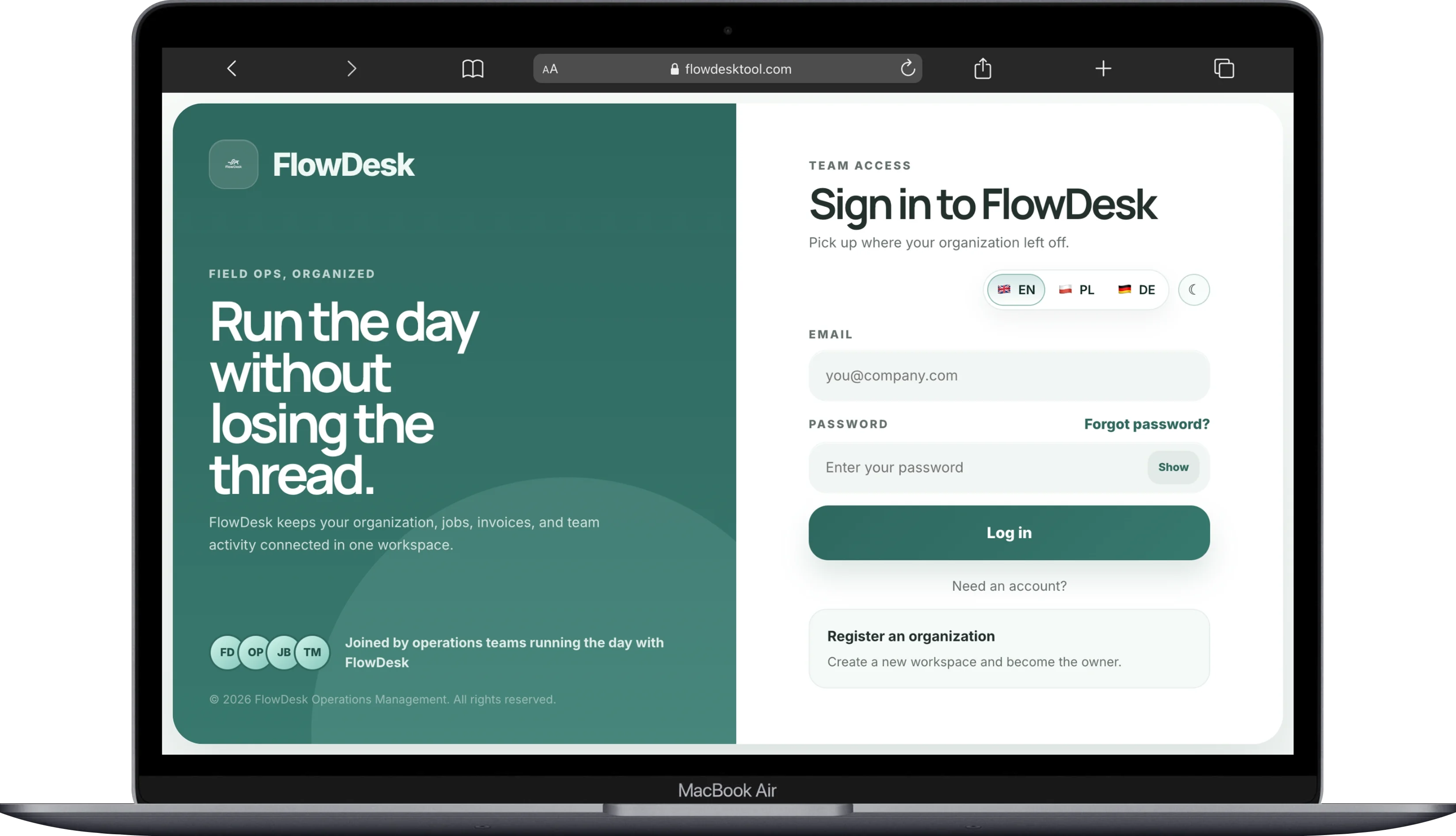 Flowdesk Tool website preview